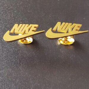 Nike Earrings - Nike Swoosh Earrings - Gold Studs - Tarnish Free - Easter Gift